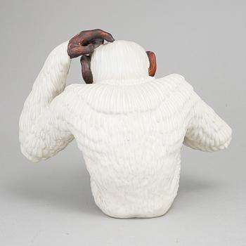 GUNNAR NYLUND, a stoneware figure of a monkey, Rörstrand, Sweden mid 20th century, ed. 228/250.