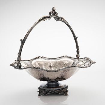 Hedelmäkori, hopeoitu, Christofle, Ranska, noin 1900-luvun puoliväli.