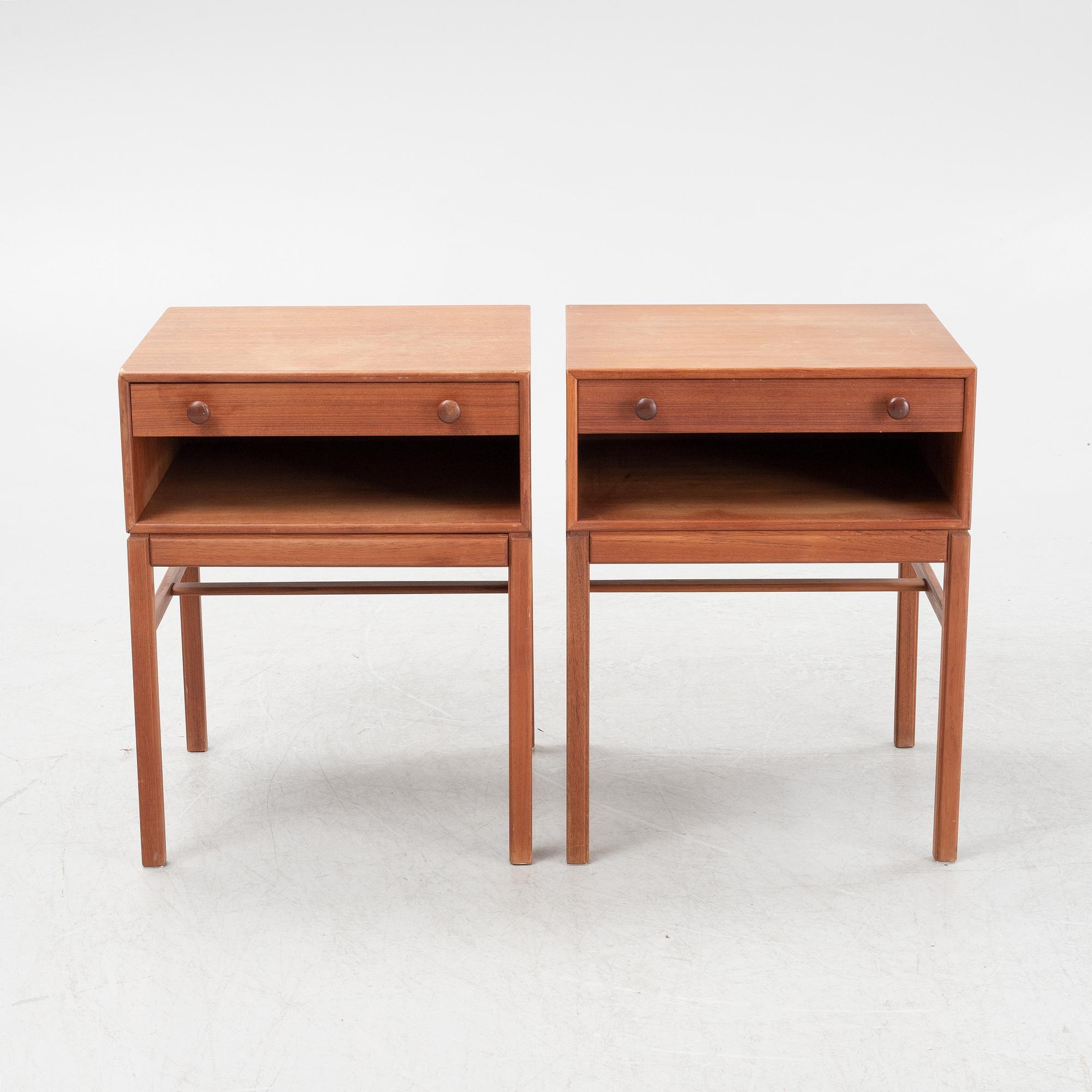 Sven Engström & Gunnar Myrstrand, a pair of 'Casino' teak bedside tables, Tingströms, Bra Bohag, 1960's.