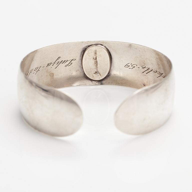 Holger Lindström, Armband, silver, glassten. Helsingfors 1959.