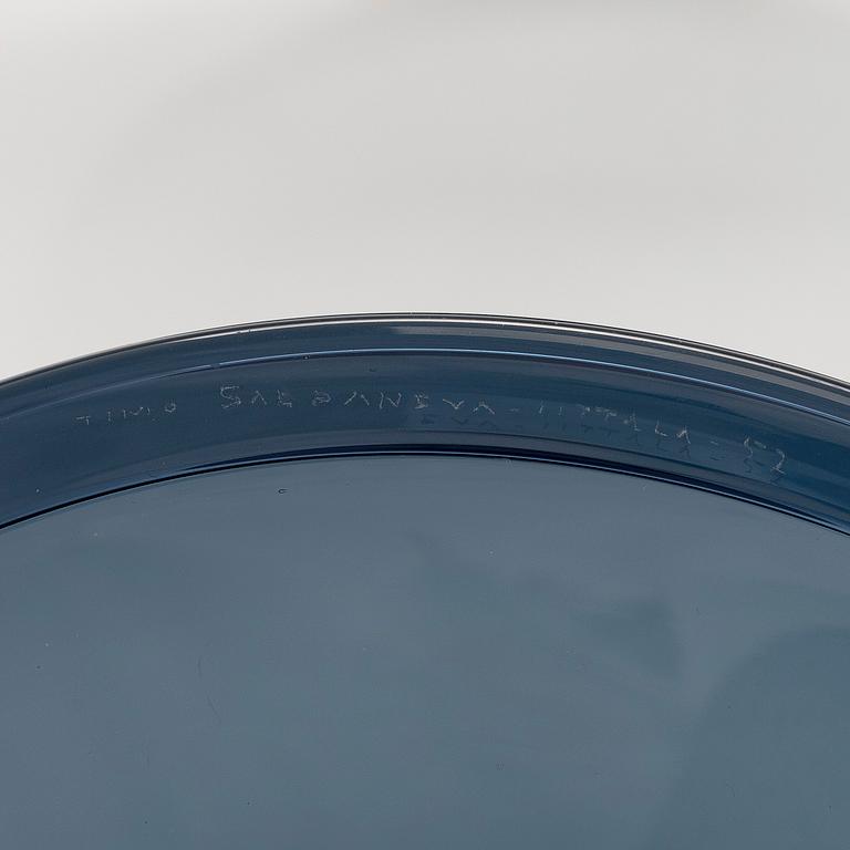 Timo Sarpaneva, six glass plates ' 'Band rim', signed  Timo Sarpaneva Iittala -57.