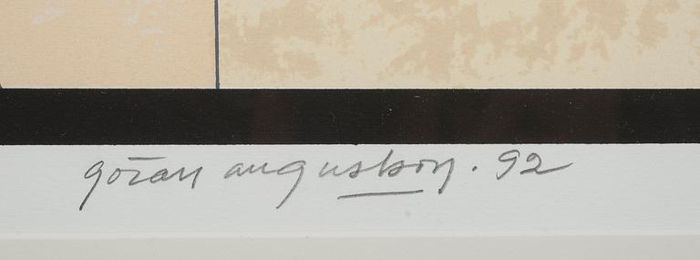 GÖRAN AUGUSTSON, serigrafi, signerad, daterad -92 och numrerad 87/100.