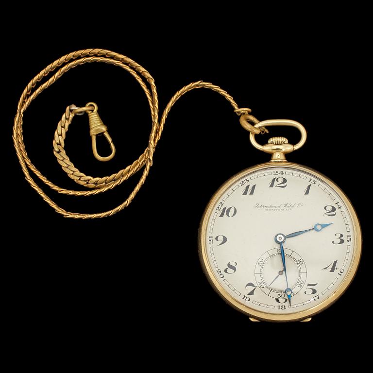 HERRFICKUR, 14k guld, IWC, International Watch Co, Schaffhausen. 1900-talets början.