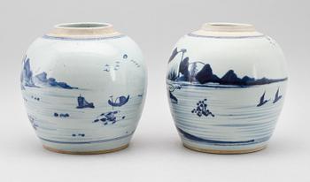 BOJANER, 2 st, porslin, Kina, 1800-tal.