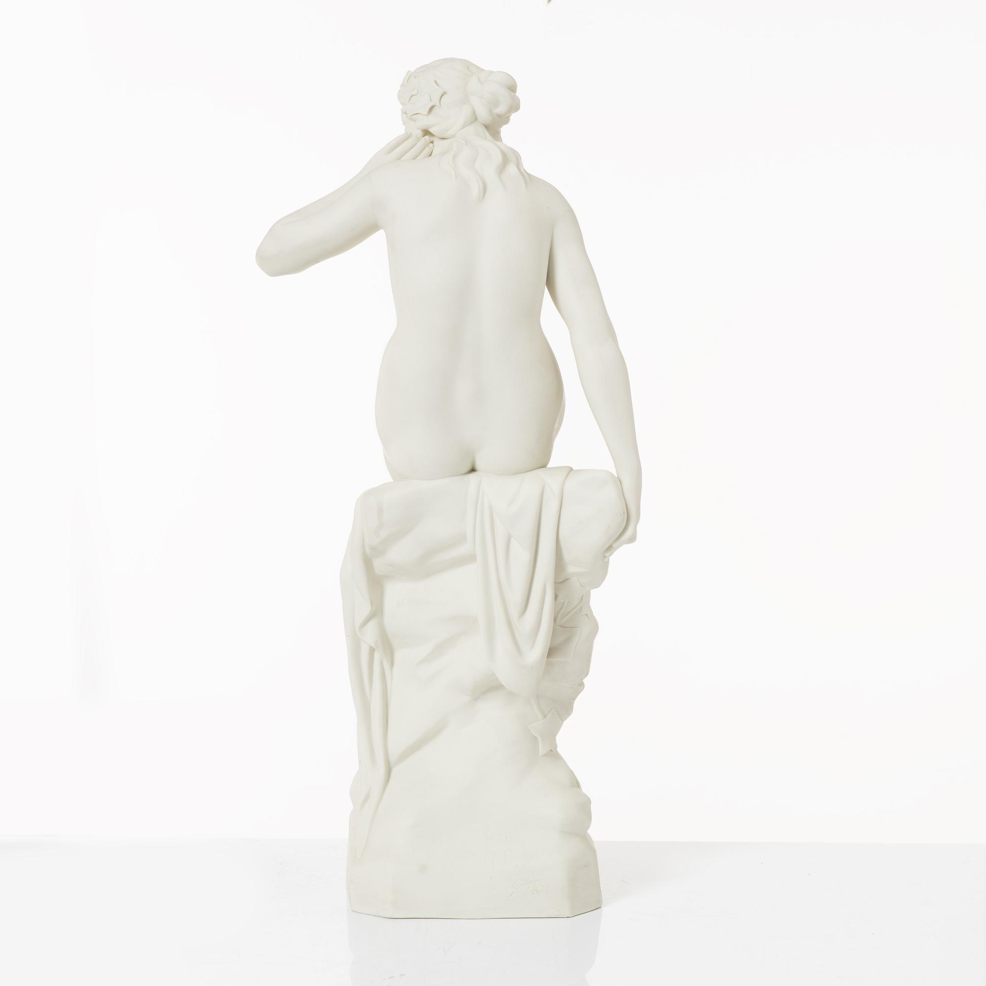 A biscuit porcelain sculpture, Gustafsberg, dated 1908.