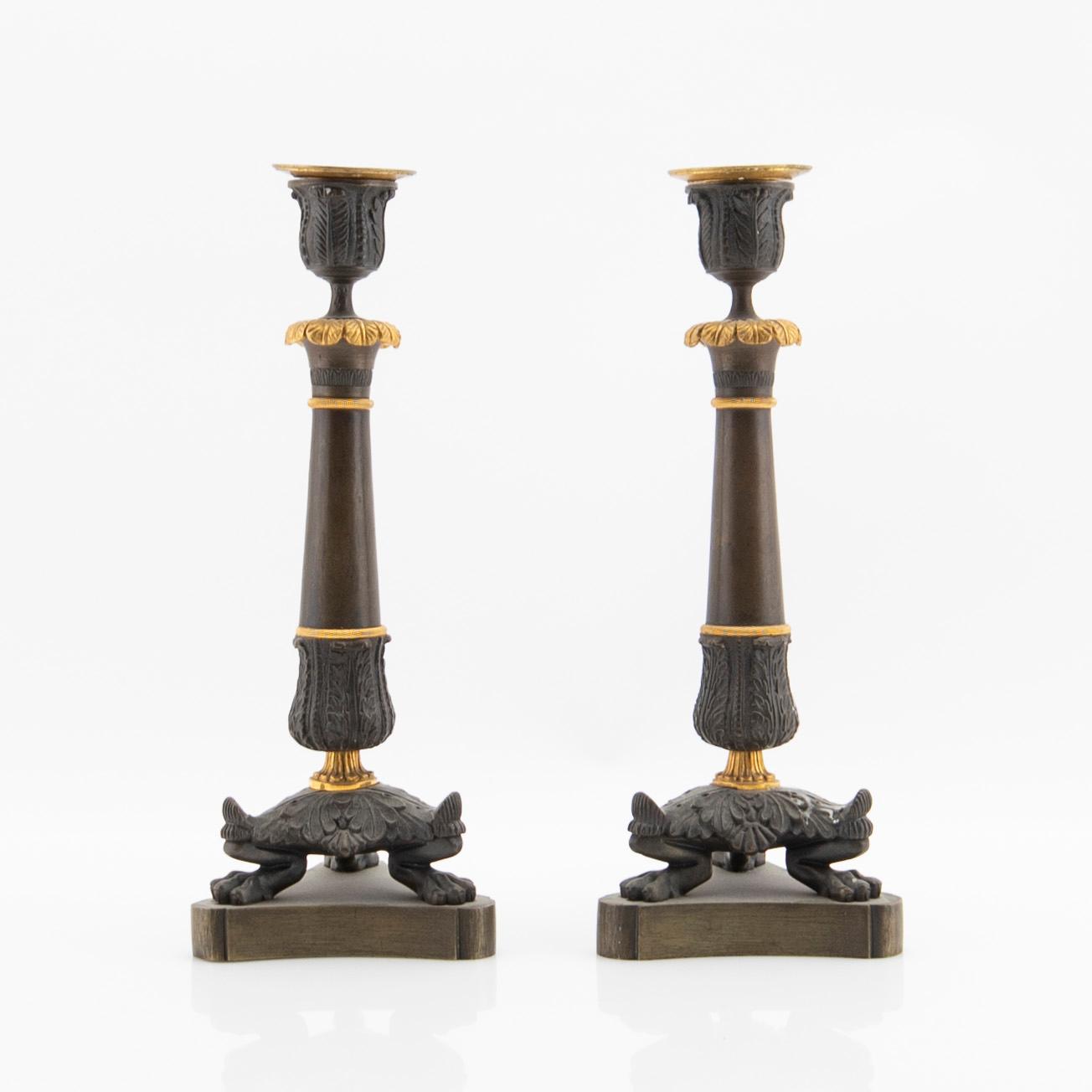 Candelabras a pair, late Empire, France first half / mid 19th century.