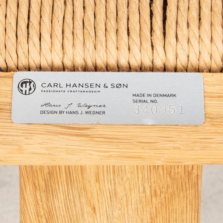Hans J Wegner a CH 24 oak and rope armchair Carl Hansen & Son Odense Denmark numbered 340951.