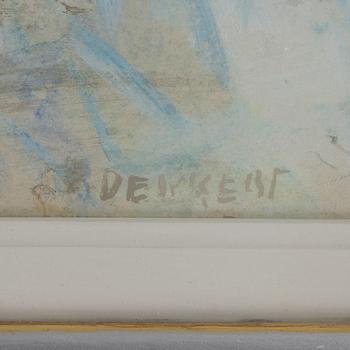SIRI DERKERT. Gouache på papper, sign Derkert.