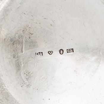 A silver sauce bowl by Carl Nyström Stockholm 1844.