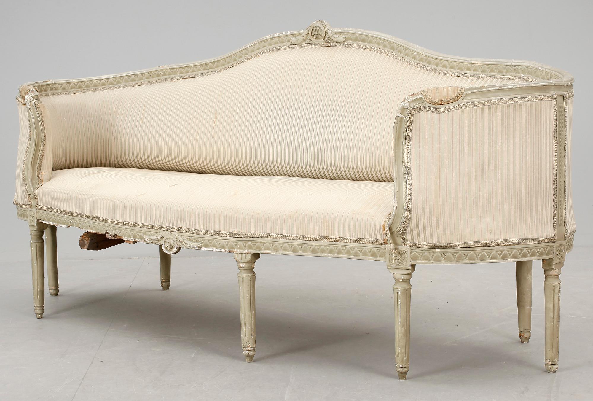 BADKARSSOFFA, gustaviansk stil, 1800-talets slut.