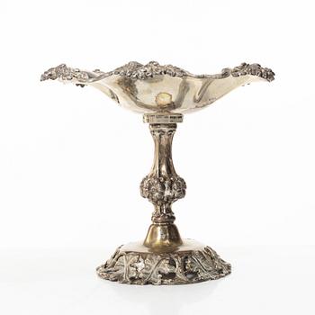 Gustaf Möllenborg, (Ferón), uppsatsskål, silver, nyrokoko, Stockholm 1862.