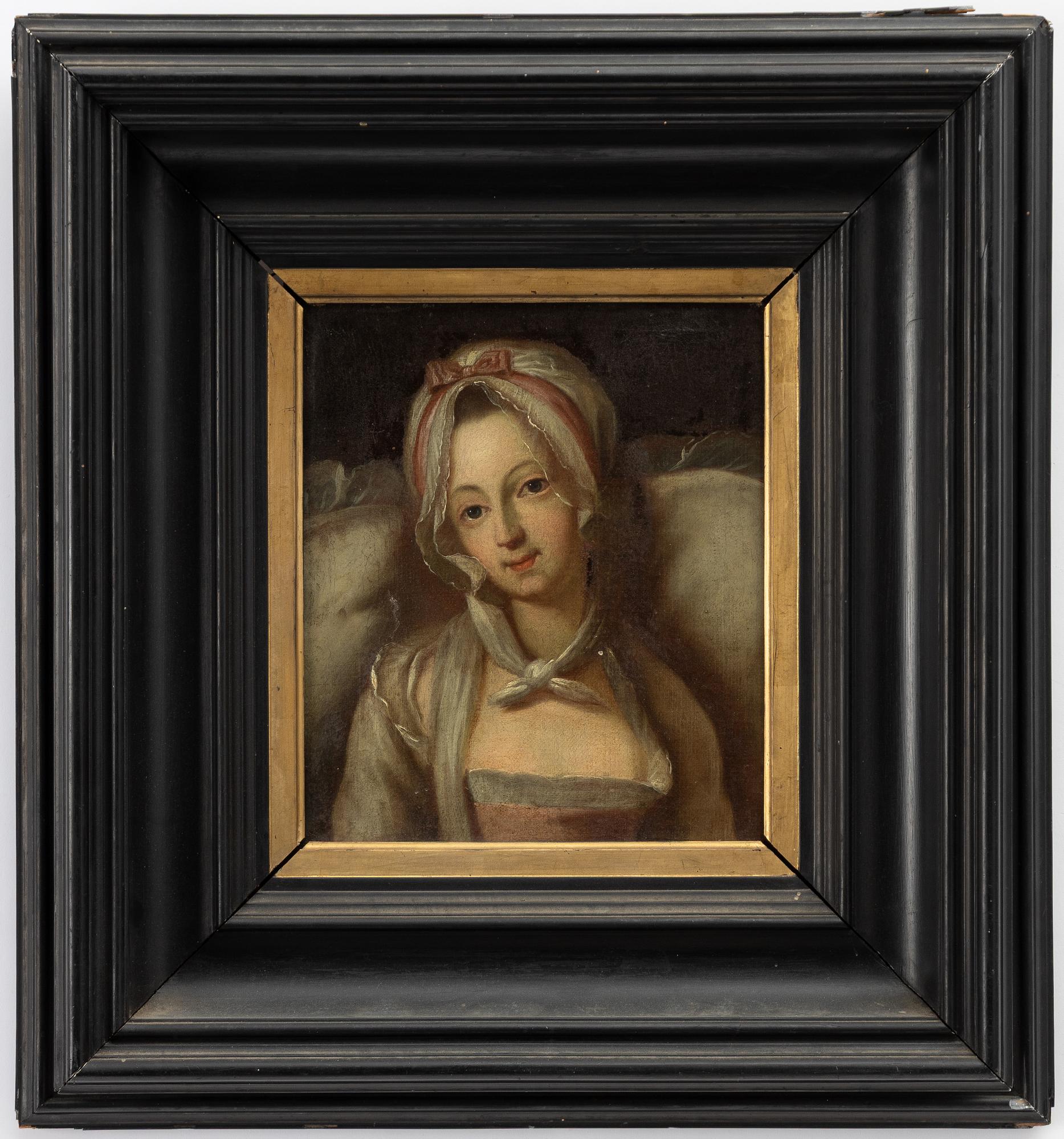 Okänd konstnär, omkring 1800, Kvinna med vit sjal.