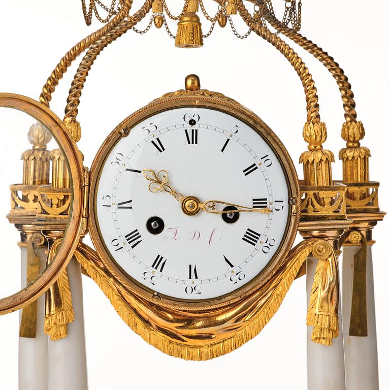 A Louis XVI mantel clock.