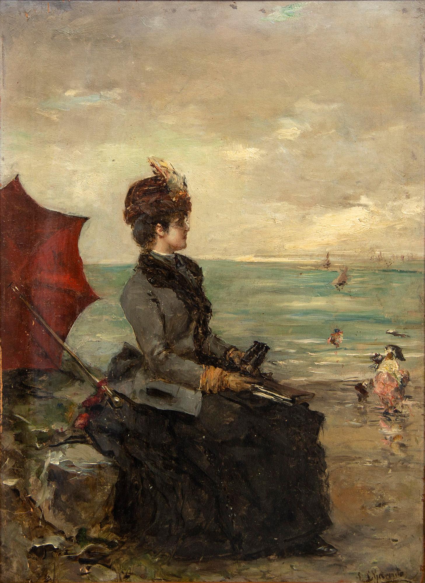 Eduardo León Garrido, a signed oil on board.
