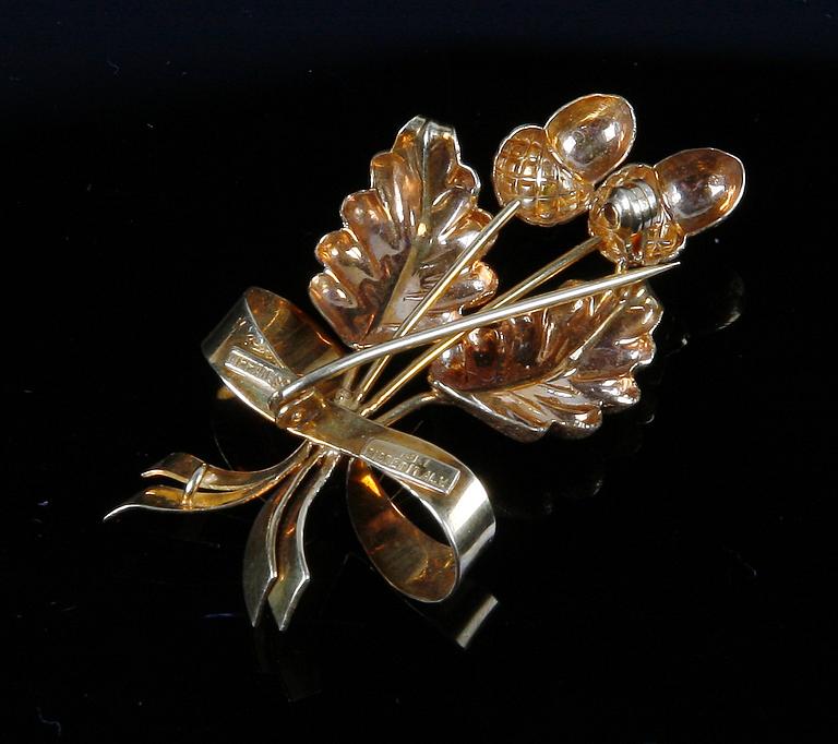 BROSCH, guld 18K, märkt Tiffany & Co. Made in Italy. Vikt ca 8 gram.