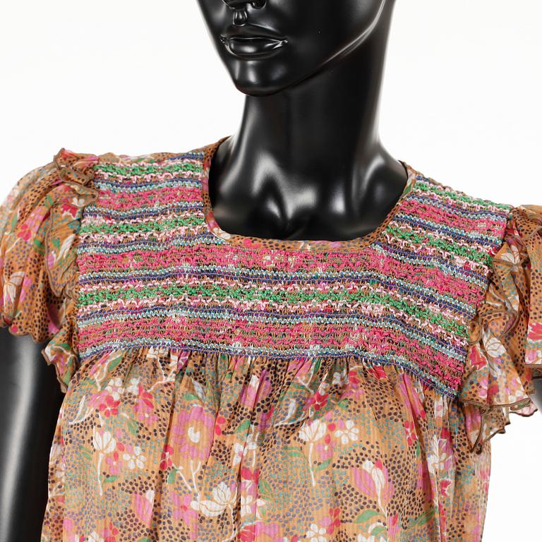 ANNA SUI, a silk dress.