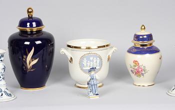 PARTI PORSLIN, 6 delar, bl a Meissen, 1900-tal.