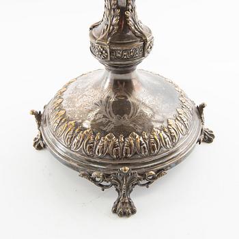 Bowl on foot Neo-Renaissance around 1900 silver plate.