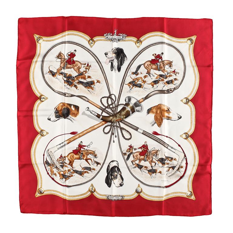 HERMÈS, scarf, "Le Laisser courre".