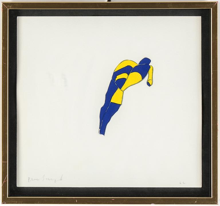 LAGE LINDELL, färglitografi, 4 st, signerade.