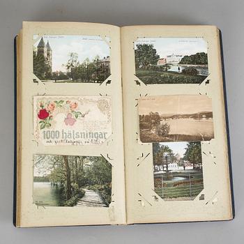 VYKORTSALBUM, tidigt 1900-tal, omkring 100 bilder.