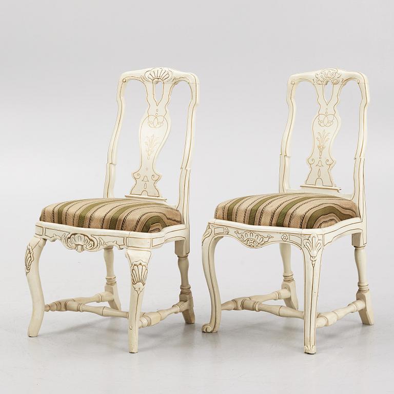 Two similar Rococo chairs, second half of the 18th century.