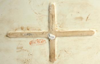 FISKBASSÄNG, porslin, Satsuma, Japan, 1900-tal.