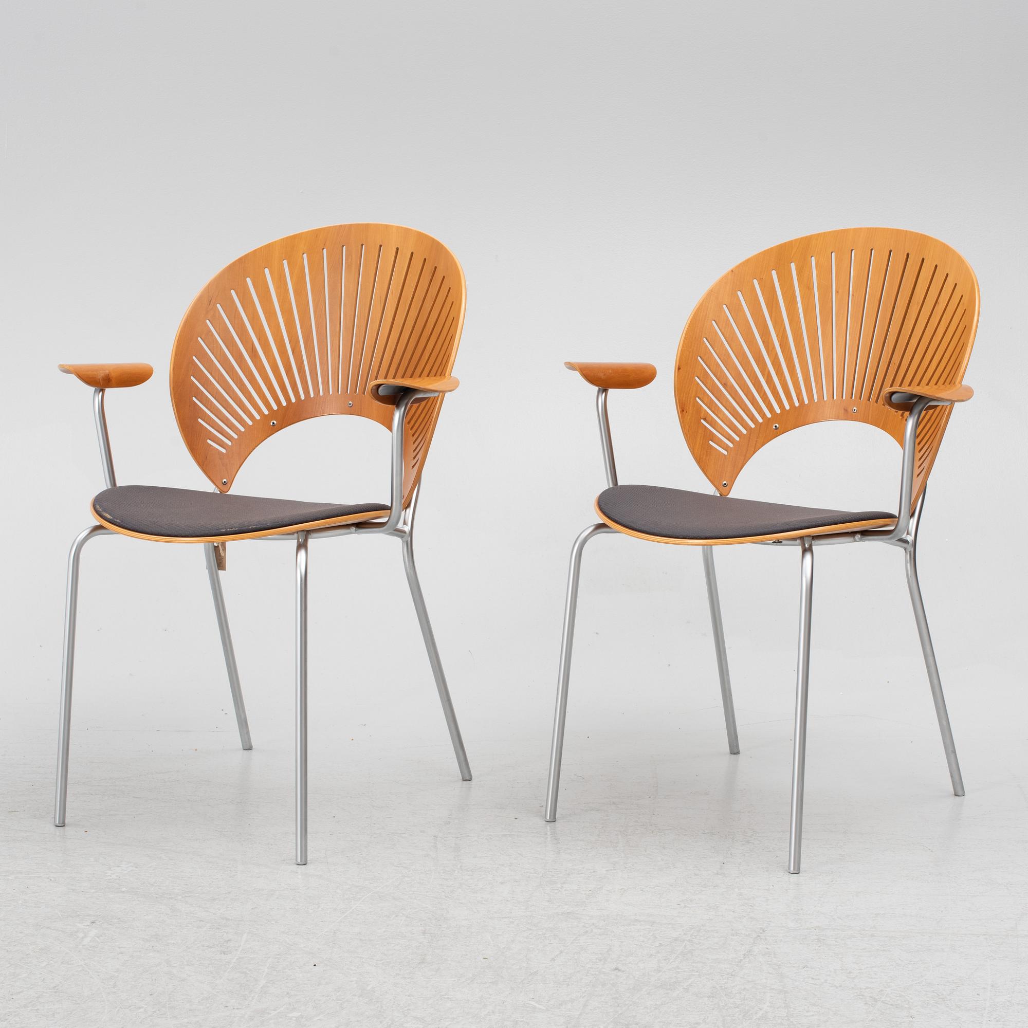 Nanna Ditzel,  six 'Trinidad' armchairs, Fredericia, Denmark.
