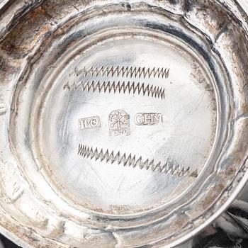 An 18th century silver coffee pot, mark of Carl Gustaf Hellmuth, St Petersburg 1770.