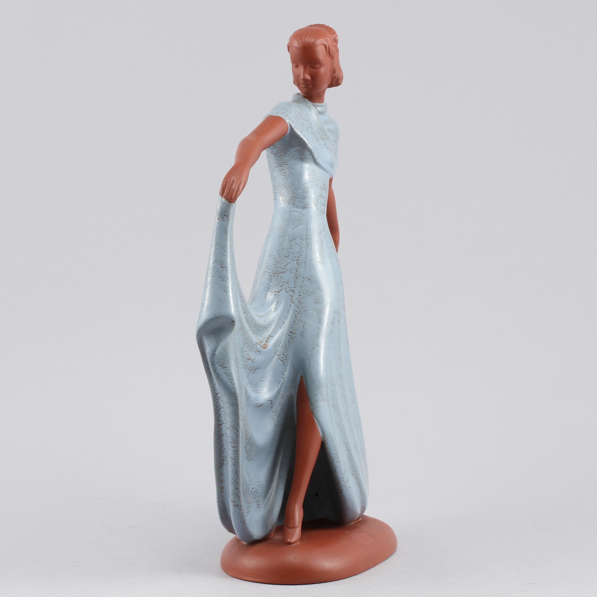FIGURIN, porslin, Goldscheider, Västtyskland, 1900-talets andra kvartal.