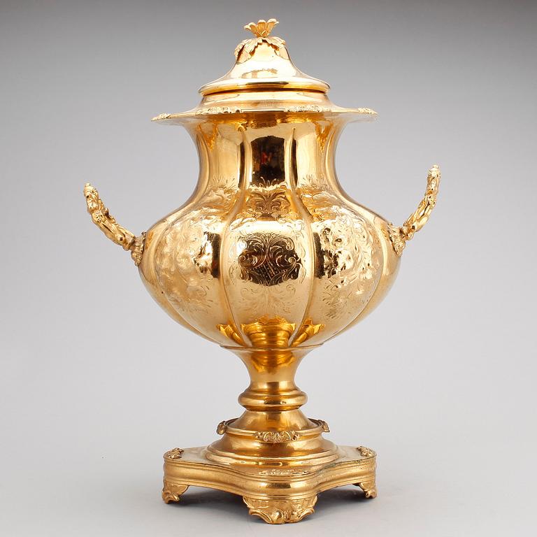 VINSAMOVAR, metall, rokokostil, 1900-tal.