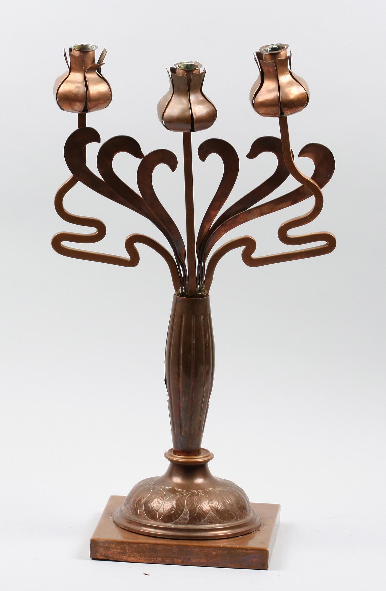 KANDELABER, koppar, 1920-tal.