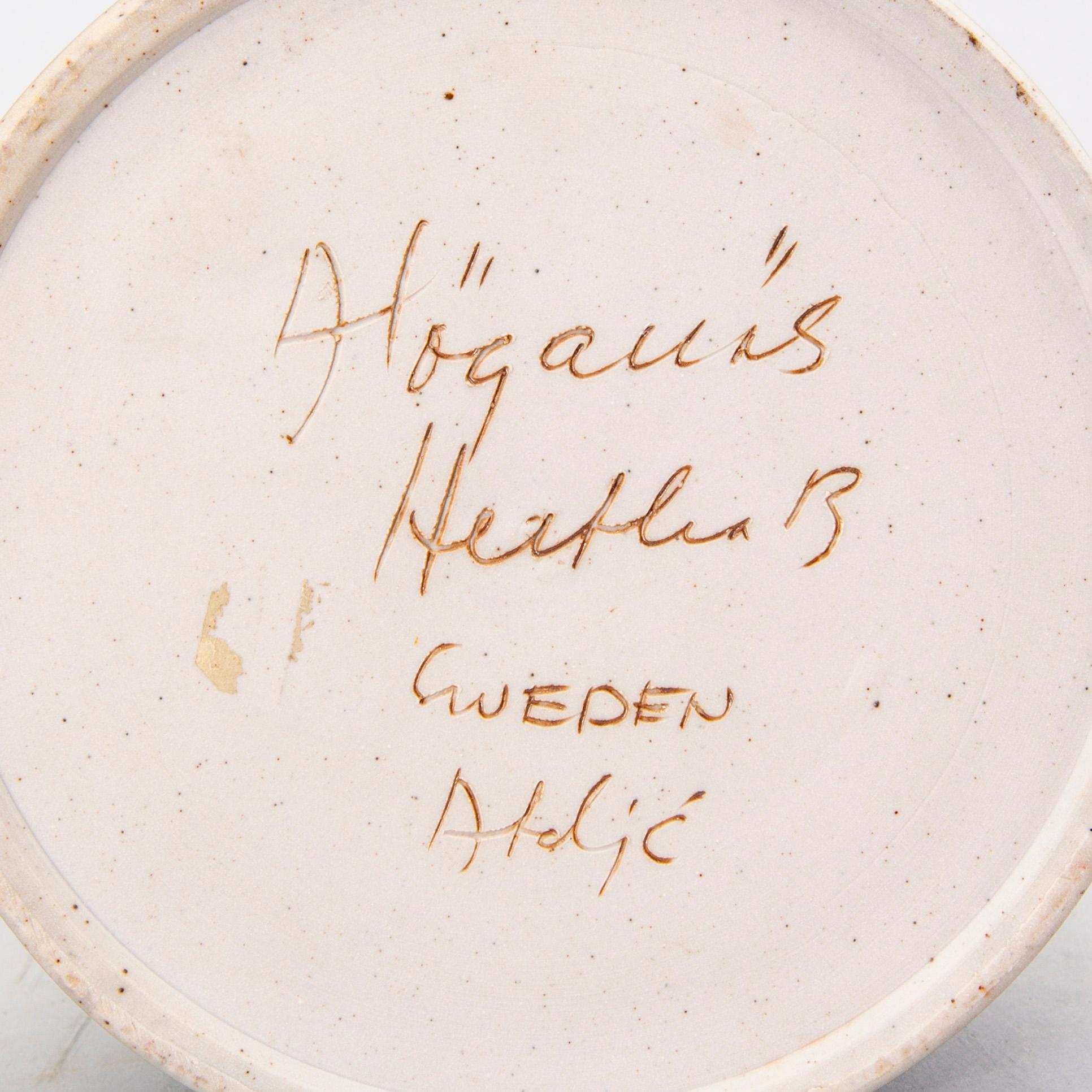Hertha Bengtson, a signed ceramic vase.