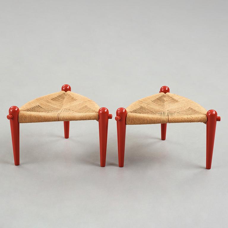 HANS J WEGNER, a pair of stools, model "JH 816" for Johannes Hansen, Denmark 1979.