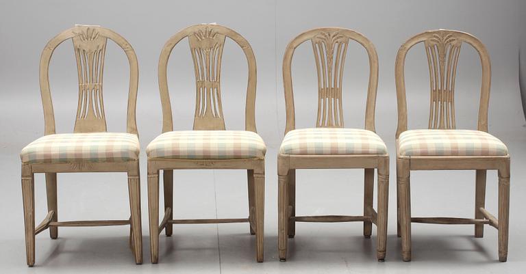 STOLAR, 4 st, sengustaviansk stil, provinsarbete, 1800-tal.