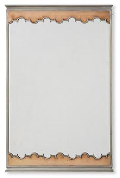 308. Nils Fougstedt, a rare pewter and brass wall mirror model A 679, Firma Svenskt Tenn, Stockholm, 1932.
