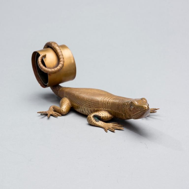 URSTÄLL, förgylld brons samt mässing, sekelskiftet 1800/1900.