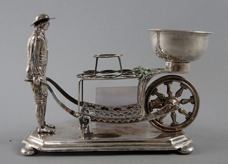 CIGARETTSTÄLL, silver, ostämplad.