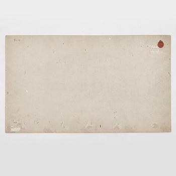 Oidentifierad konstnär, s.k. "Solfjädersmålning", Betande gäss, Kina, 1900-tal.