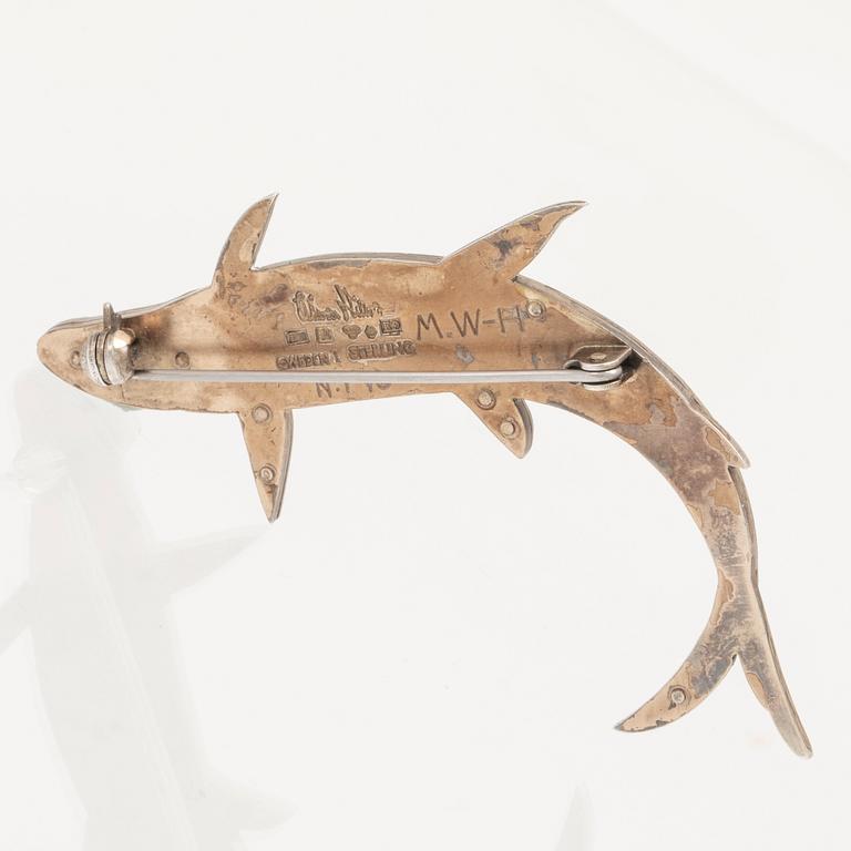 A sterling silver brooch by Wiwen Nilsson Lund 1955.