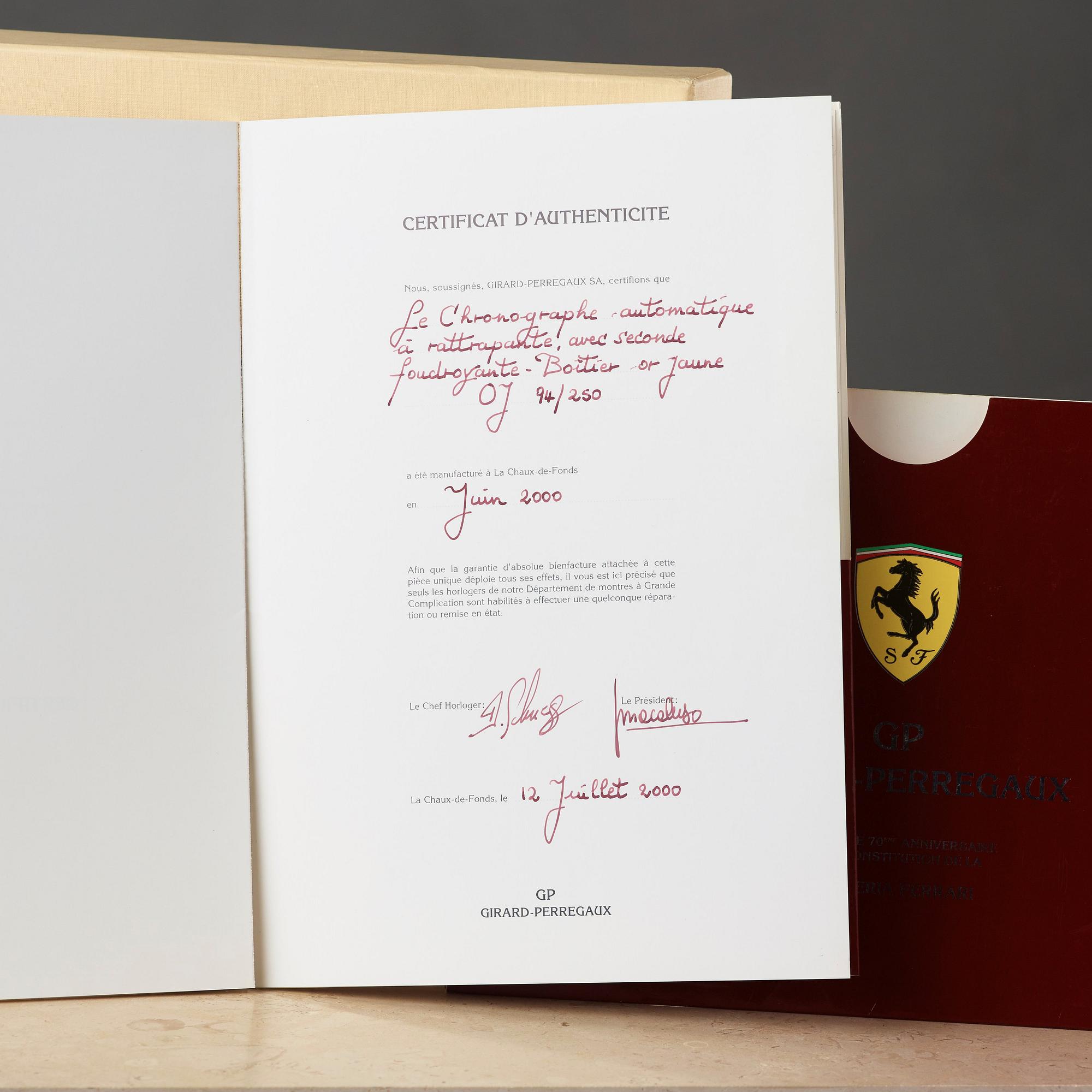 GIRARD PERREGAUX, SF (Scuderia Ferrari), Foudroyante Rattrapante, kronograf, armbandsur, 40 mm,