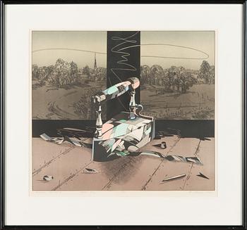 Marje Üksine, lithograph on colours, signed and dated 1989, numbered 19/30.