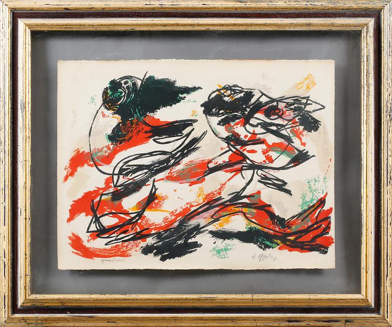 KAREL APPEL, lithograph in colors, signed, epreuve d'artiste.