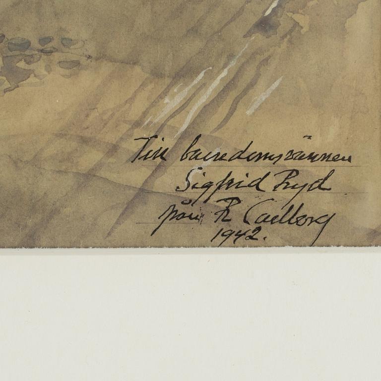 RUDOLF CARLBORG, 3 st, akvarell med täckvitt, signerade och daterade.