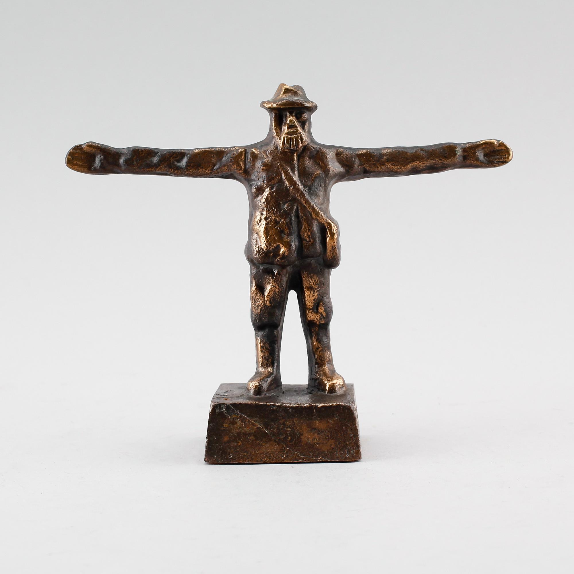 SKULPTUR, brons, för ABU, signerad HjE, 1900-talets andra hälft.
