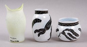 VASER, 3 st, glas, Ulrica Hydman-Vallien.