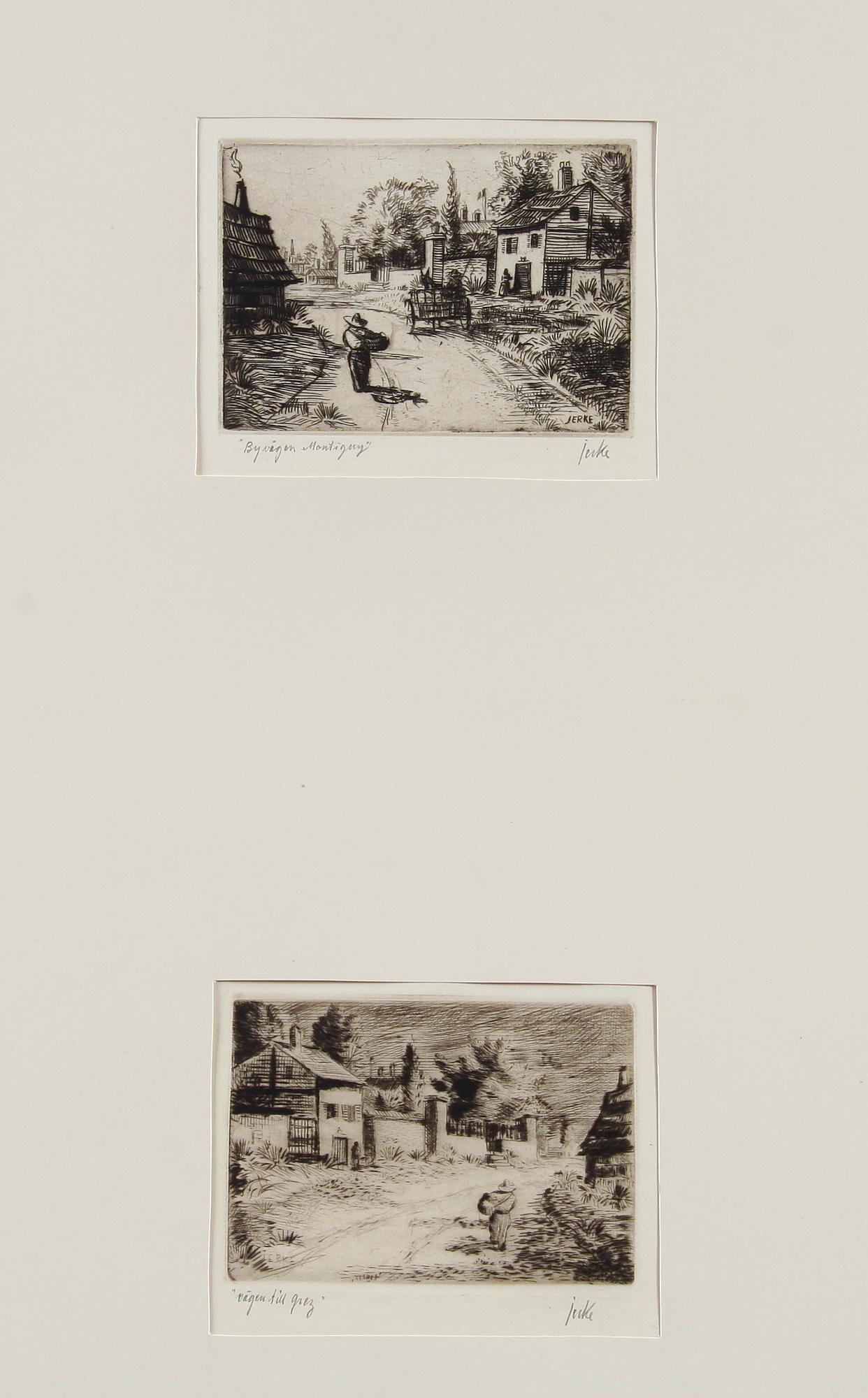 PARTI GRAFIK, ca 27 delar. Bla Jerke, Einar Jolin, E. Johanson-Thor.