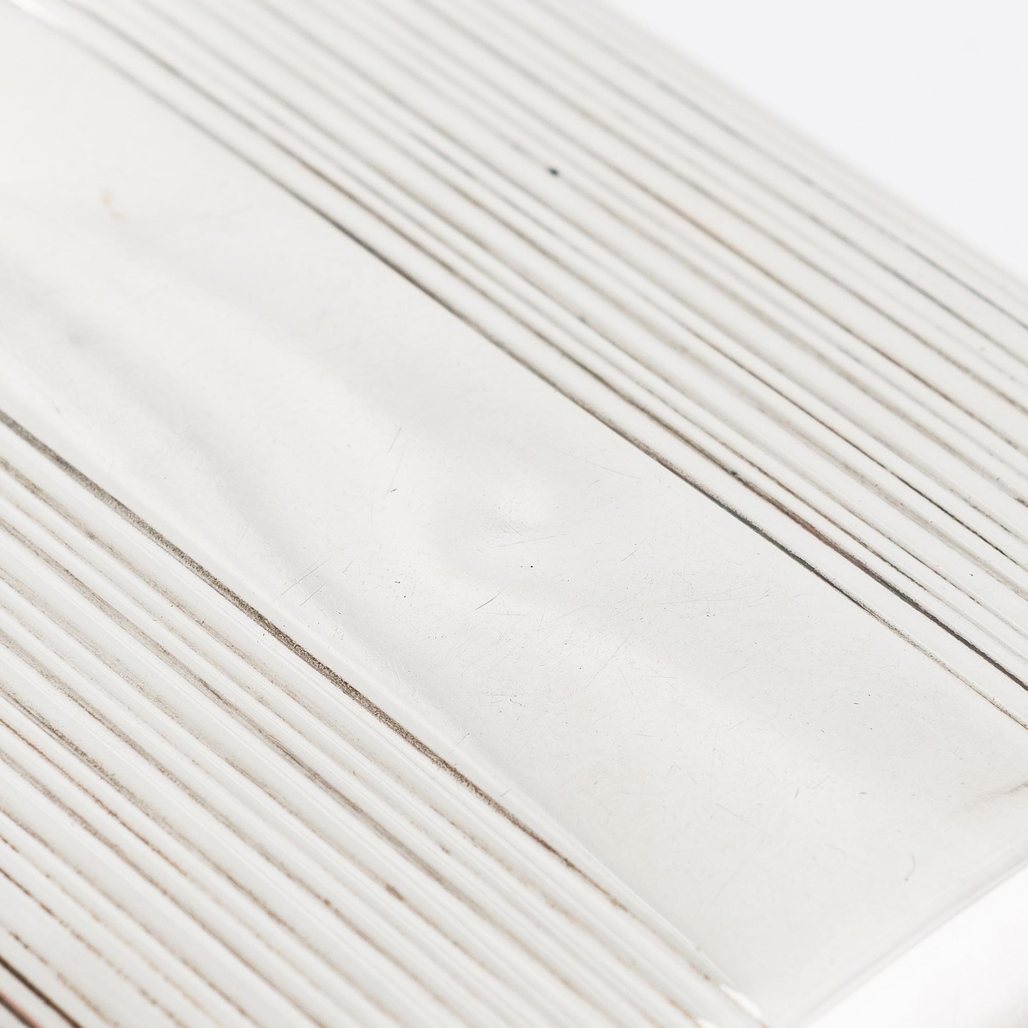 Cigarettetui, silver, Moskva, oidentifierad mästare, kontrollsämpel 1908-26.