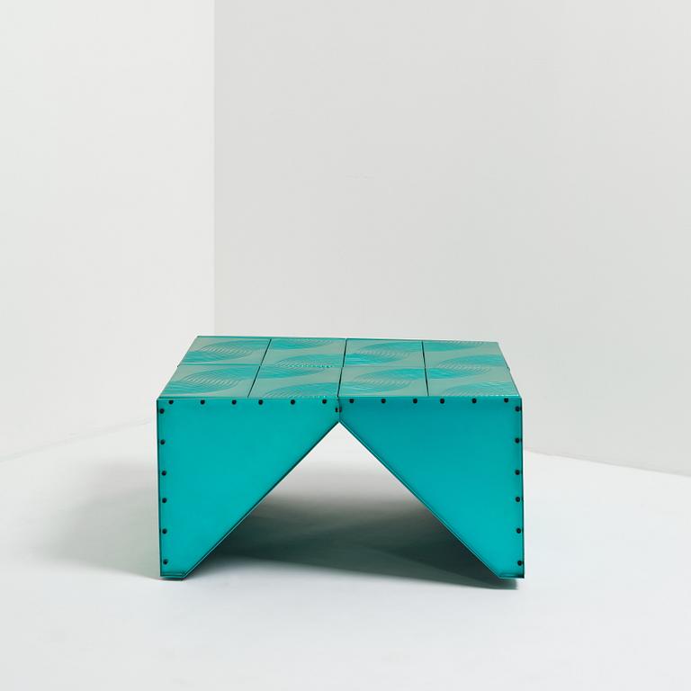 David Taylor, soffbord, unikt, "Aluminium Coffee Table", Studio Mellösaverken, Sverige, 2025.