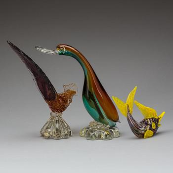 FIGURINER, 3 st. Glas, Murano, Italien.